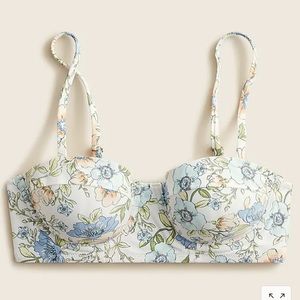 J. Crew Strappy underwire bikini top in floral vines